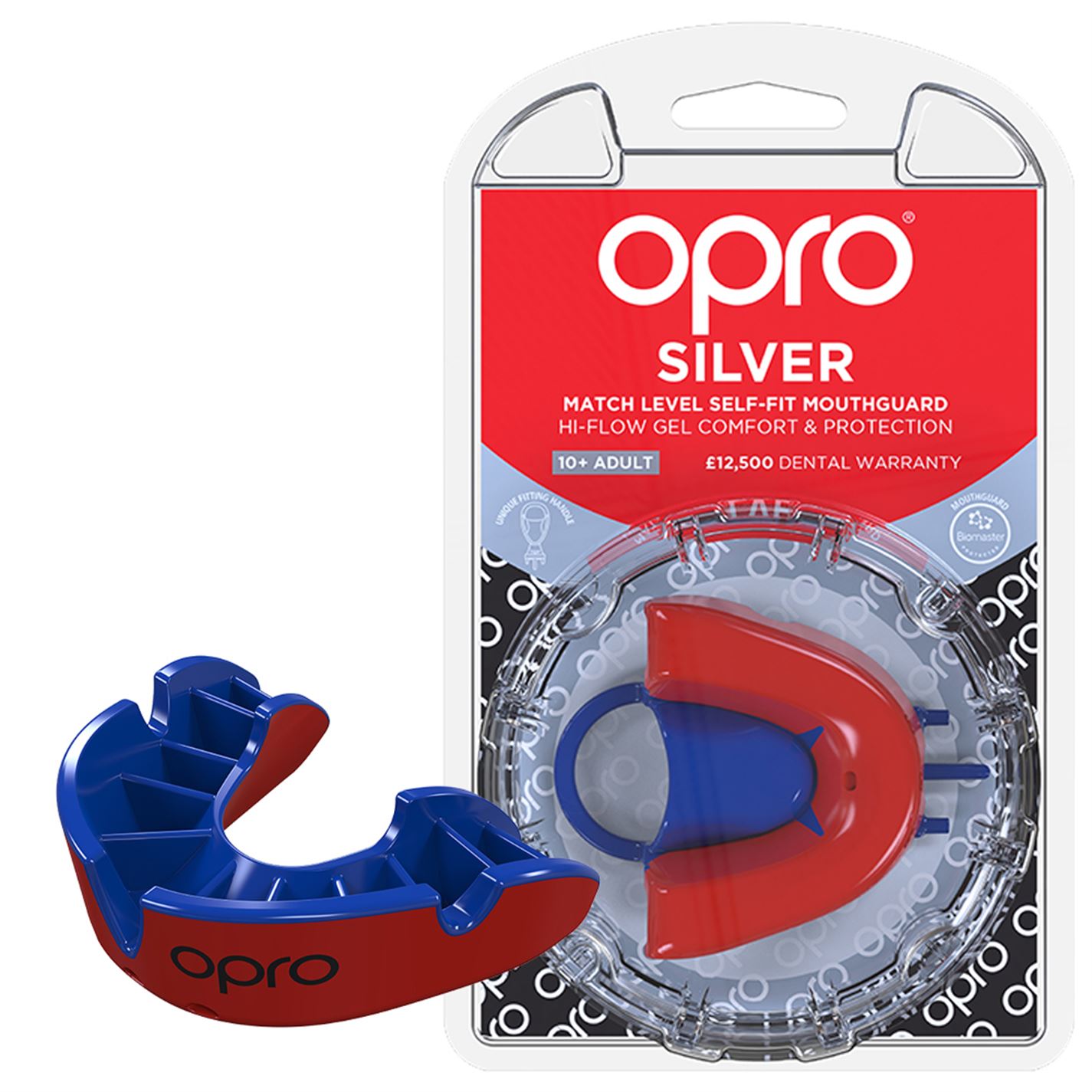 Protectie box Opro Silver Level pentru adulti rosu albastru