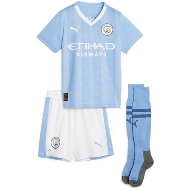 Puma Manchester City Acasa Minikit 2023 2024 pentru Bebelusi albastru alb