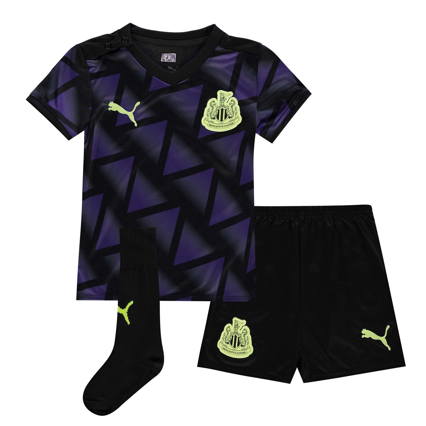 Puma Newcastle United Third Kit 2020 2021 pentru Bebelusi mov negru