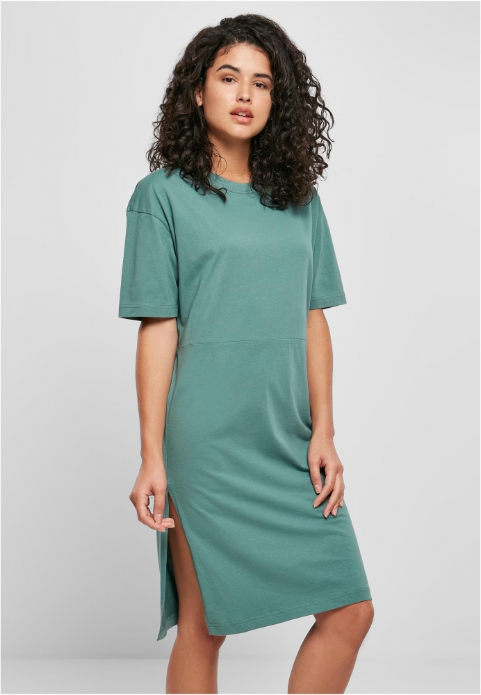 Rochie oversize cu crapatura pe picior Organic pentru Femei verde Urban Classics