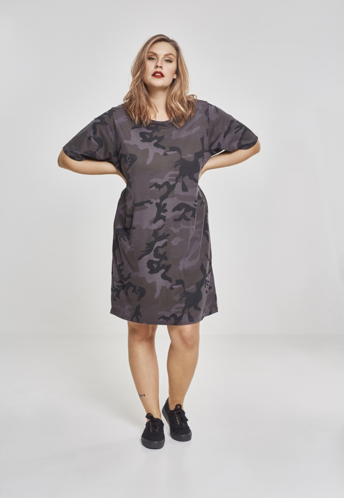 Rochie tricou Camo pentru Femei inchis camuflaj Urban Classics