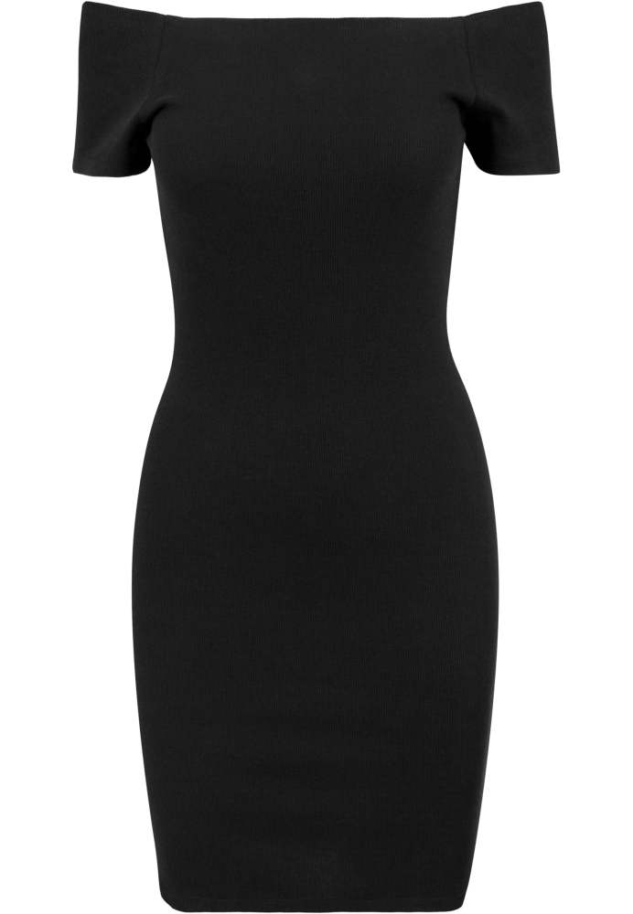 Rochie urban stramta cu maneca scurta cu umerii goi pentru Femei negru Urban Classics