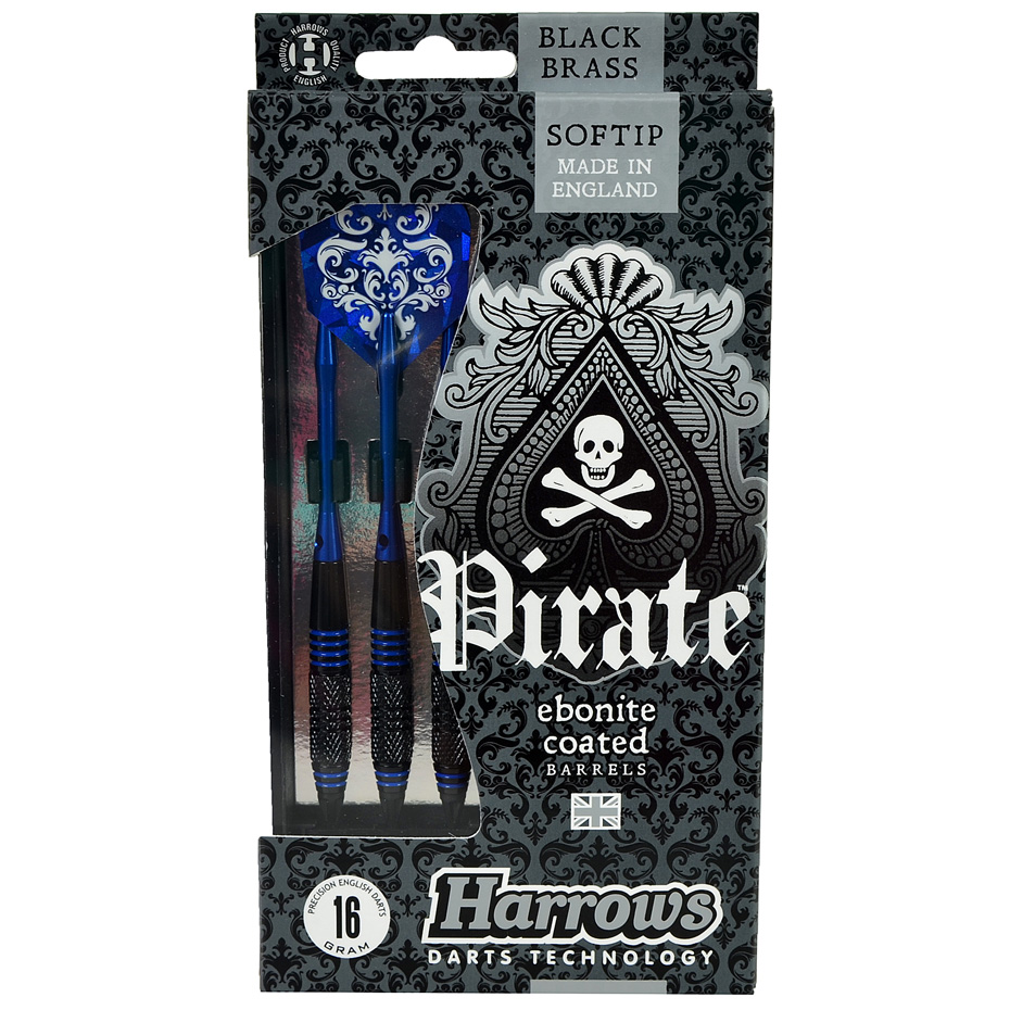 Sageti darts Harrows Softip PIRATE albastru 18g