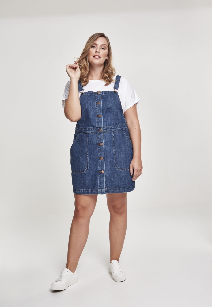 Salopeta Rochie Denim pentru Femei albastru albastru Urban Classics