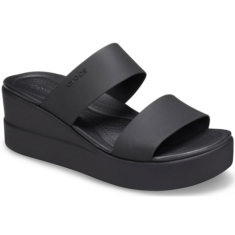 Sandale Crocs Brooklyn Mid Wedge In negru 206219 060 pentru femei