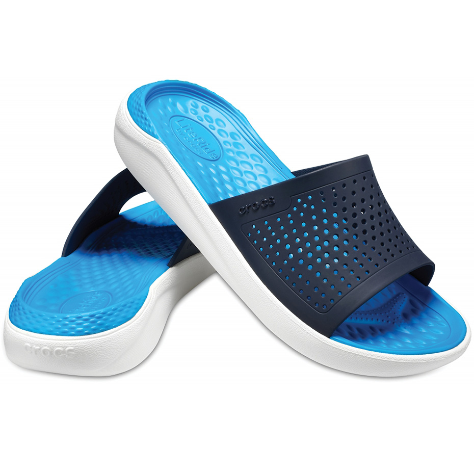 Sandale Crocs Slide Literide bleumarin-alb 205183 462