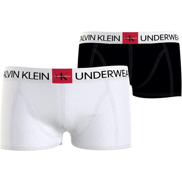 Boxeri Set 2 Calvin Klein Logo alb negru 0ws