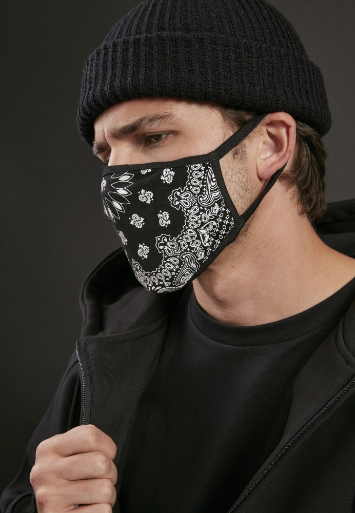 Set de 2 Bandana Face Mask negru alb Mister Tee