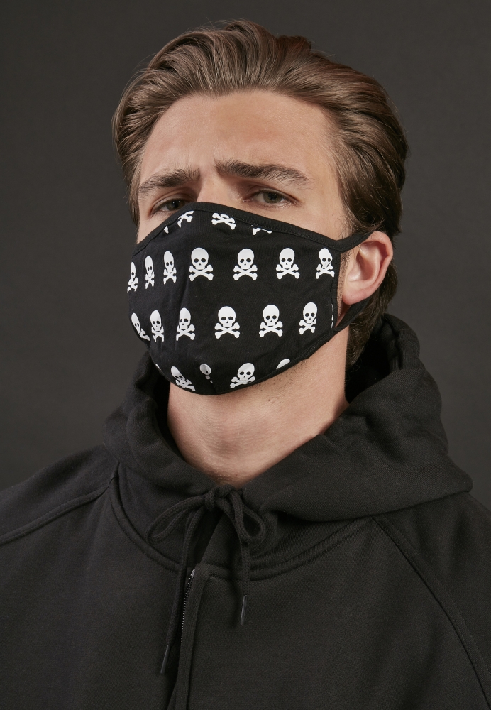 Set de 2 Skull Face Mask negru alb Mister Tee