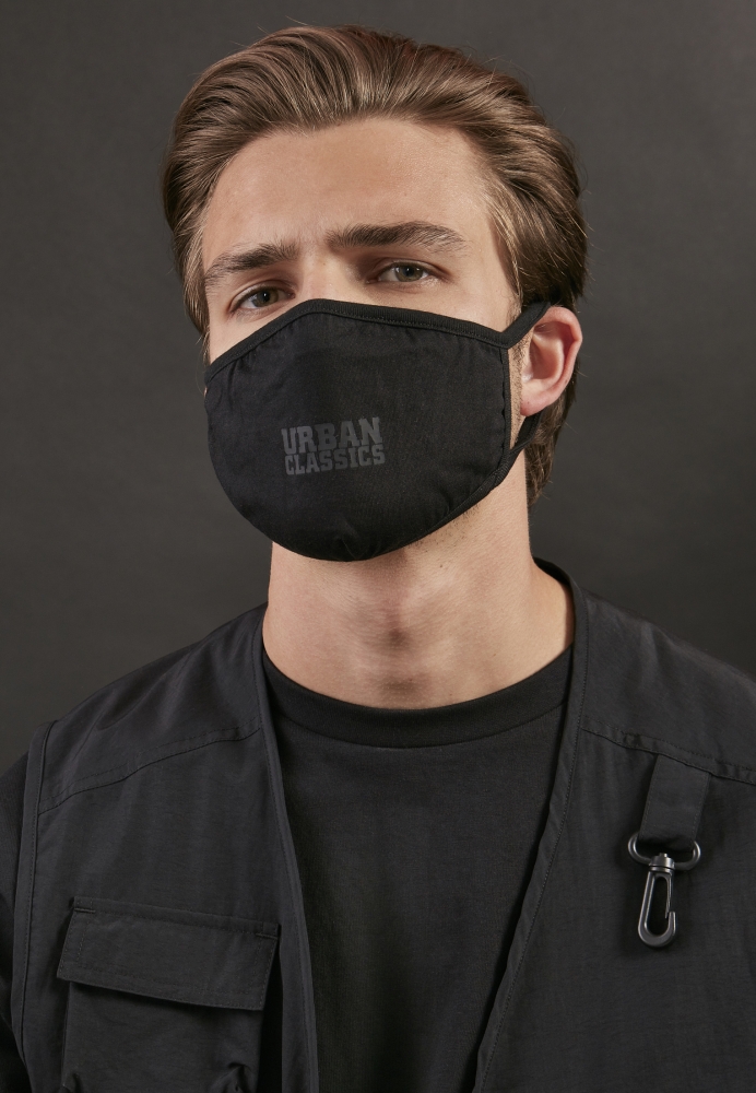 Set de 2 Urban Classics bumbac Face Mask negru