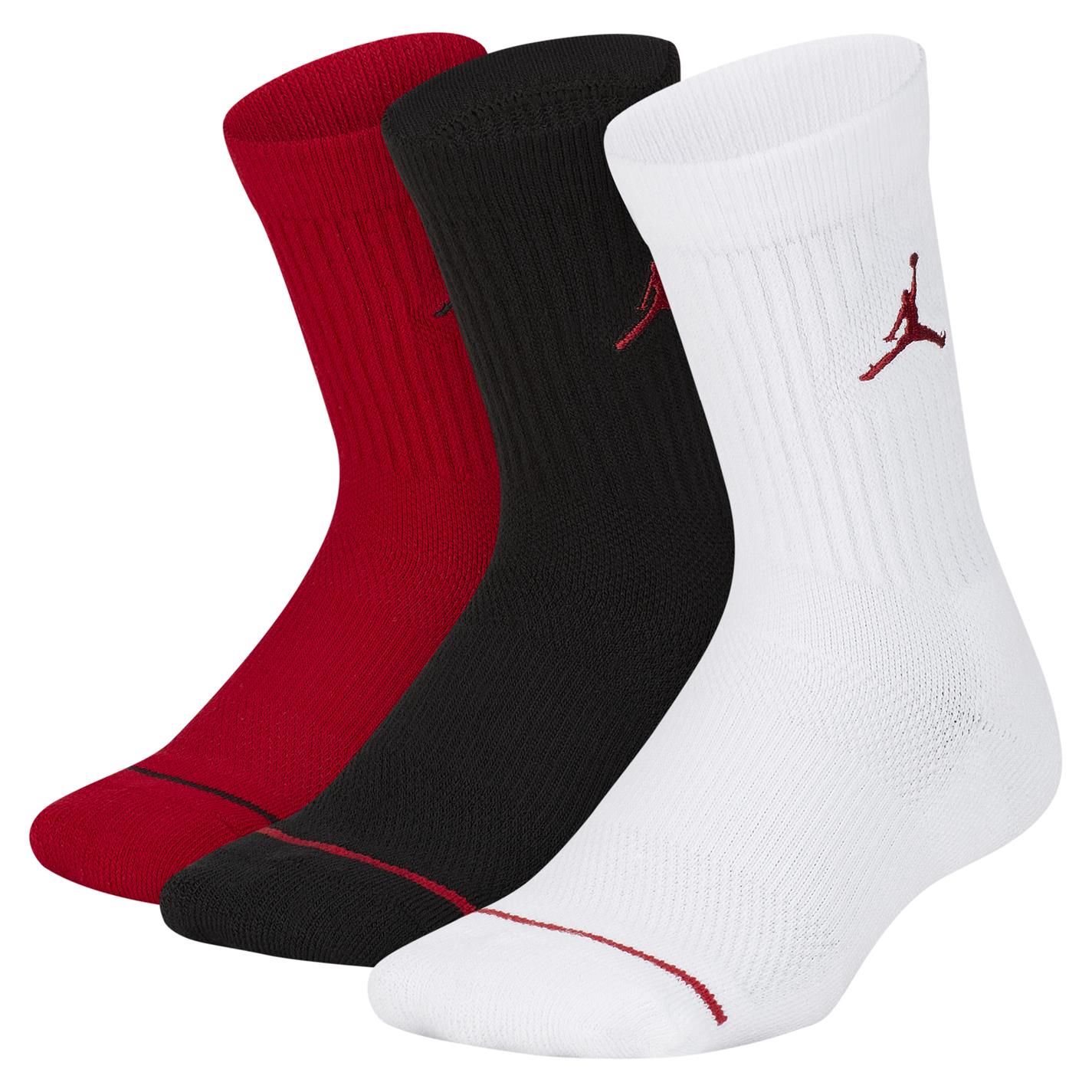 Set de 3 Sosete Air Jordan Crew pentru Copii gym rosu