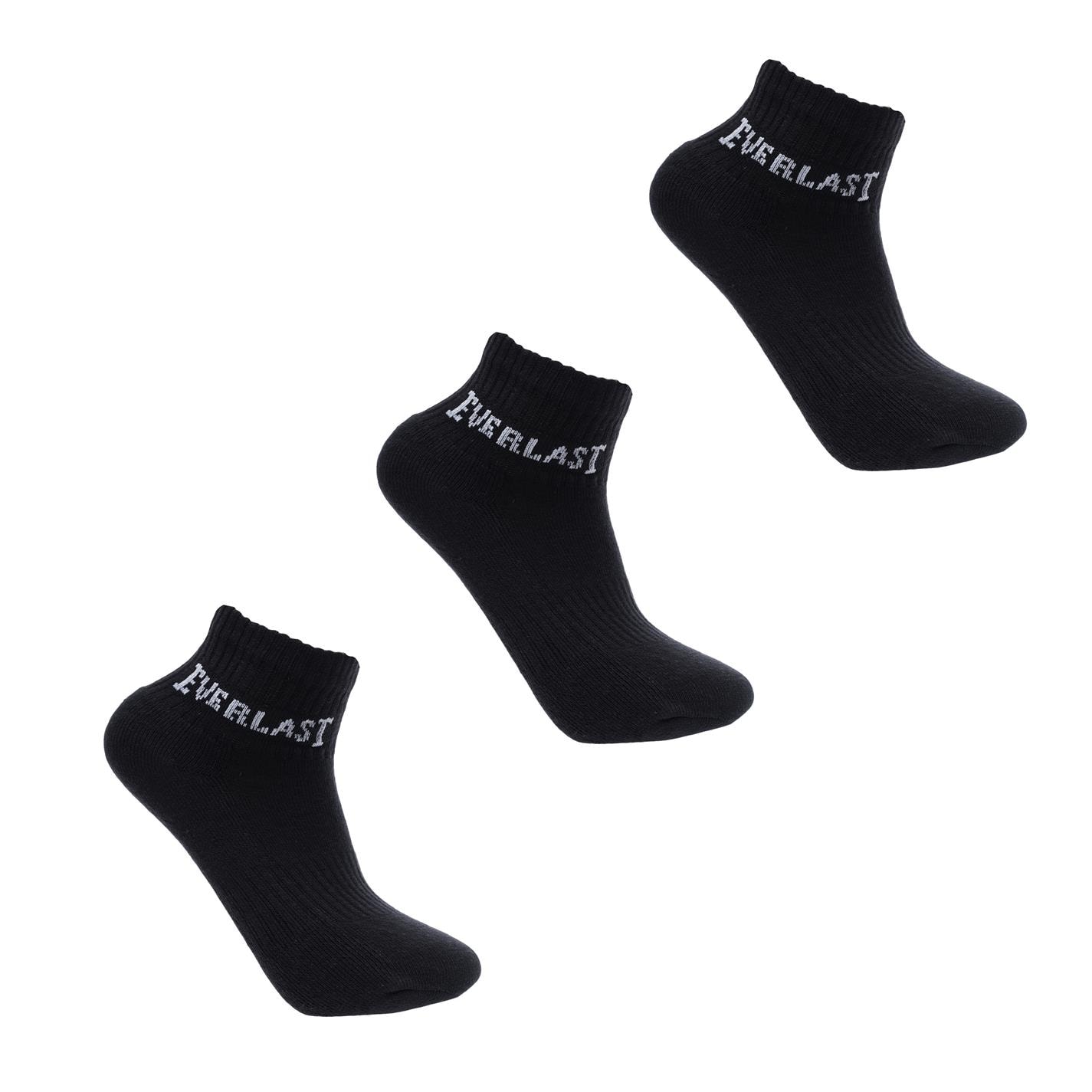 Set de 3 Sosete Everlast Quarter pentru copii negru