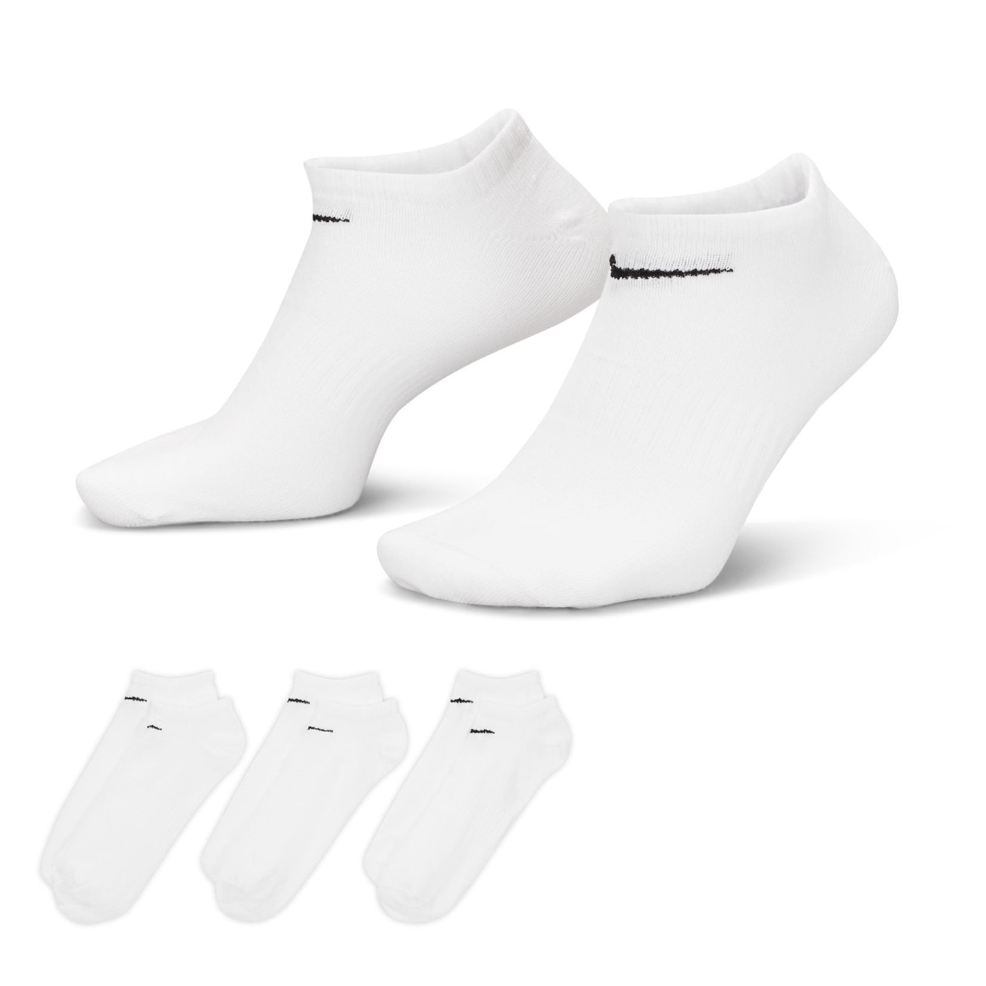 Set de 3 Sosete Nike No Show pentru Barbati alb