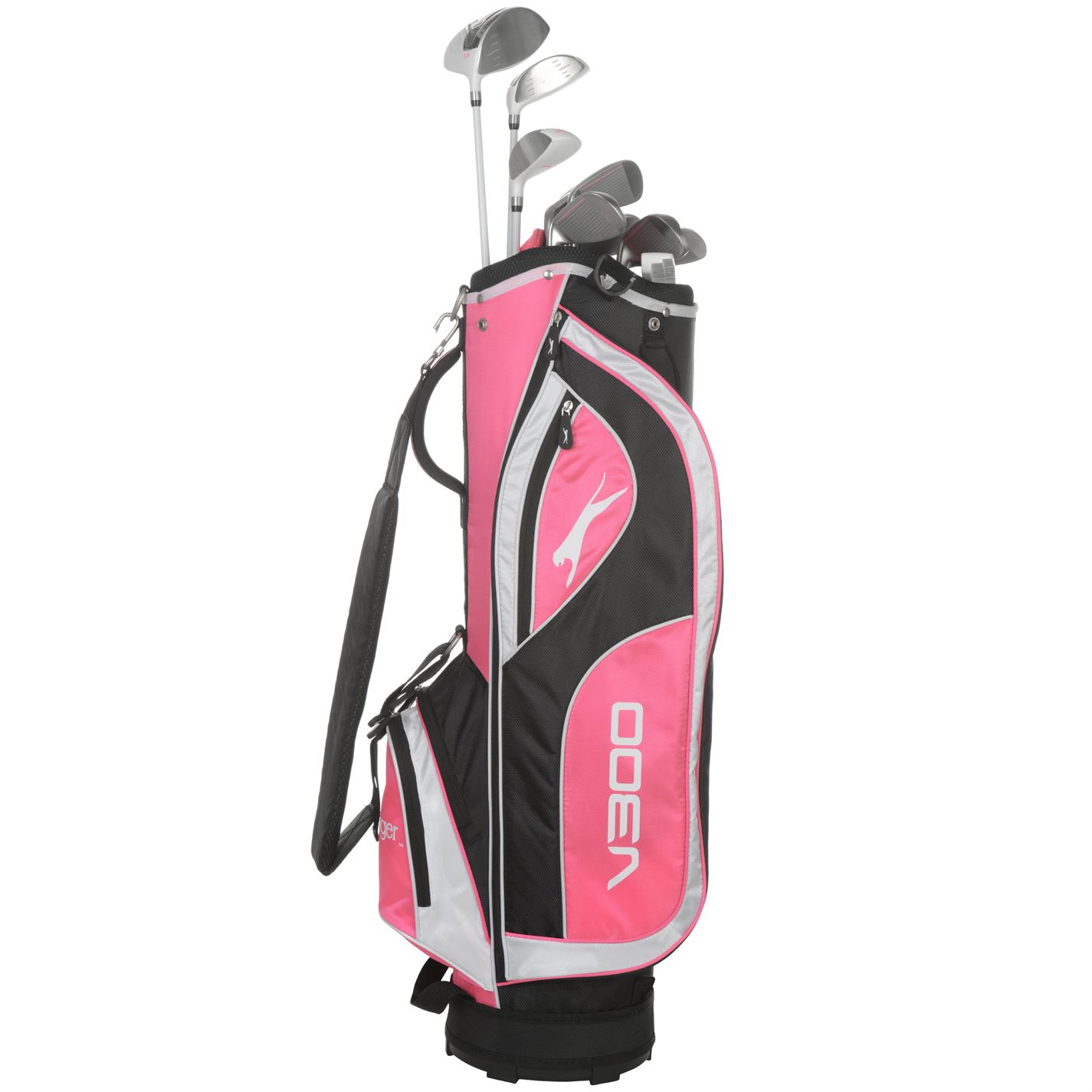 Set Geanta Slazenger V300 Premium Full Golf Club cu Cart of 16 golf clubs for pentru femei