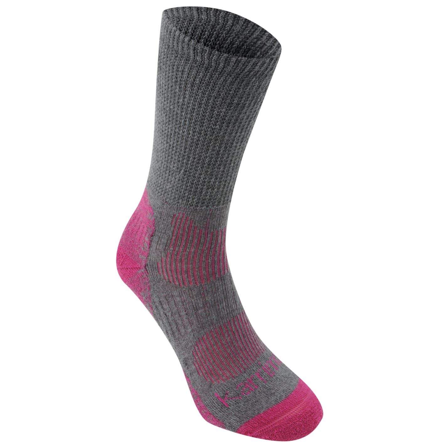 Sosete Karrimor Merino Fibre Lightweight Walking pentru Femei gri fucsia