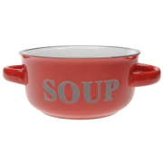 Stanford Home Soup Bowl With Handles rosu