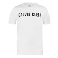 Tricou Calvin Klein Performance Logo cu guler rotund lt gri hth
