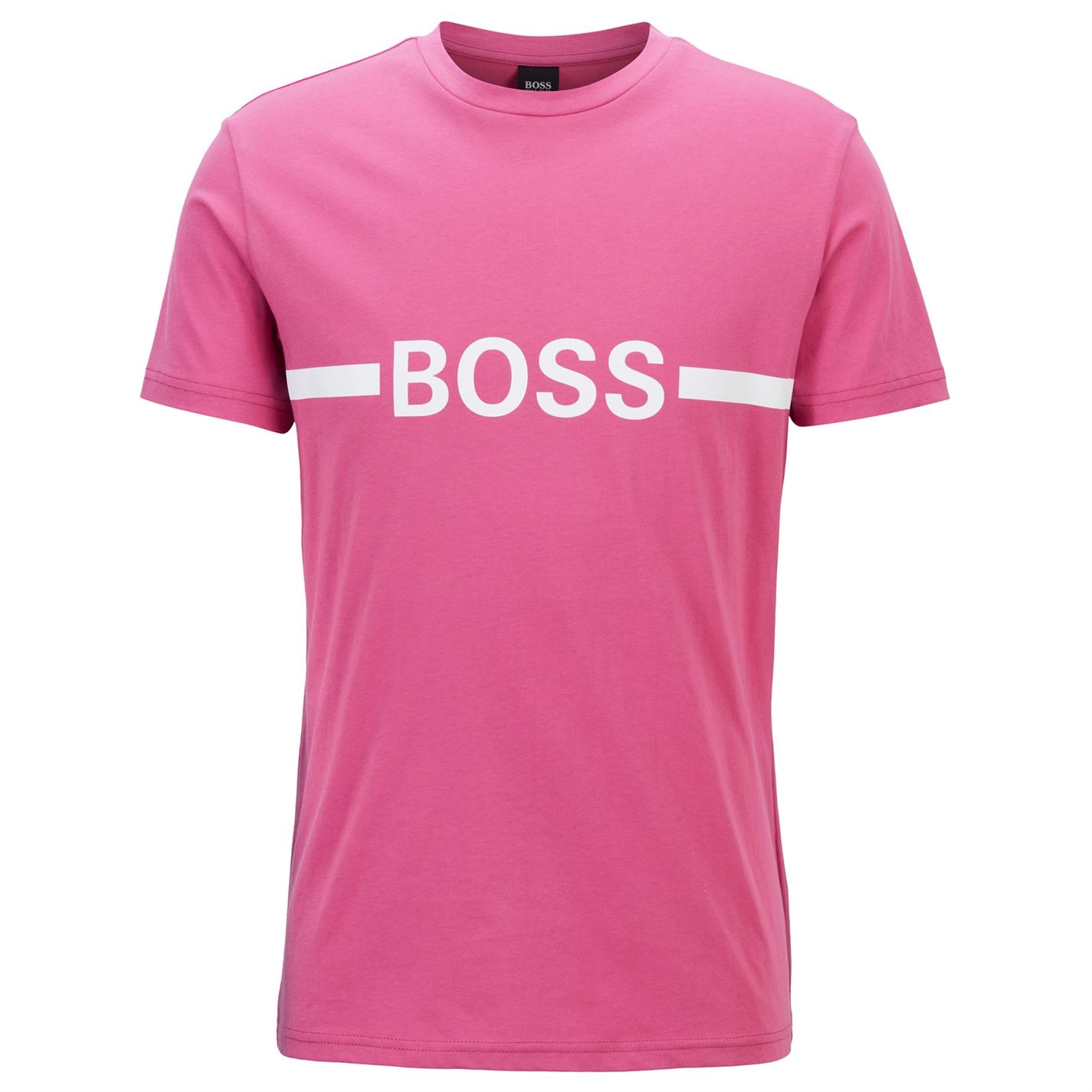 Tricou cu imprimeu Boss cu dungi roz