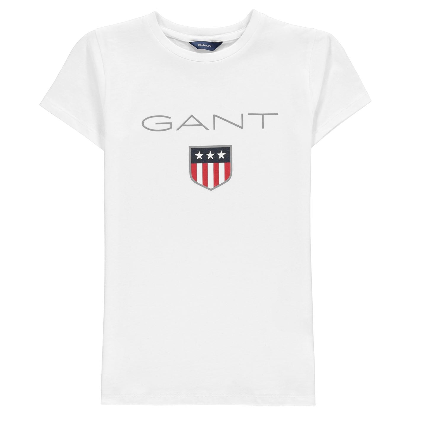 Tricou cu imprimeu Gant Shield alb