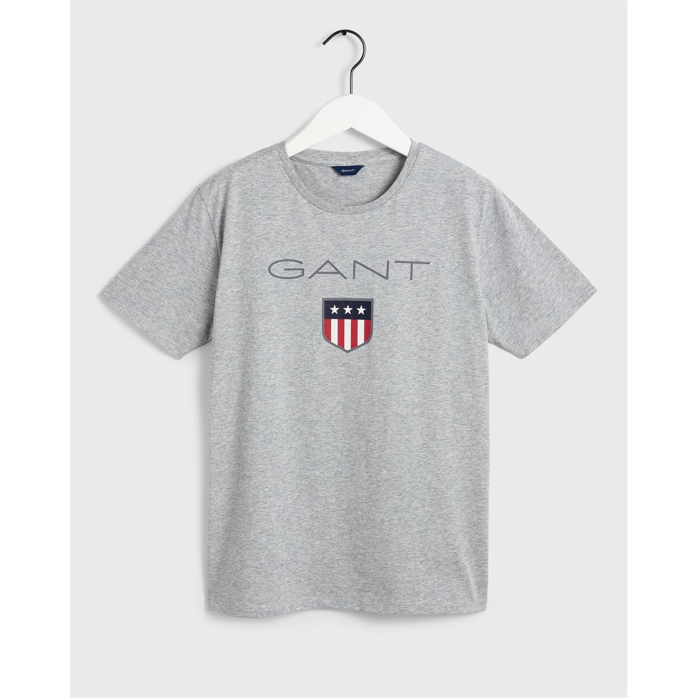 Tricou cu imprimeu Gant Shield gri melag