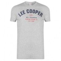 Tricou cu imprimeu Lee Cooper pentru Barbati gri marl
