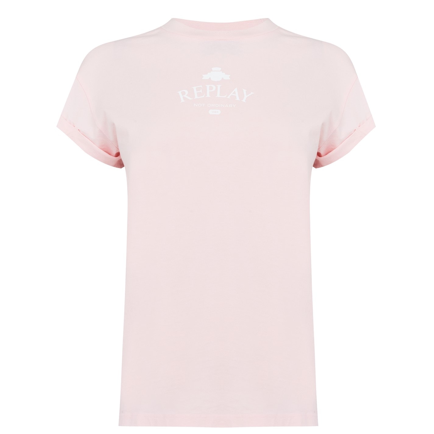 Tricou cu imprimeu Replay soft roz
