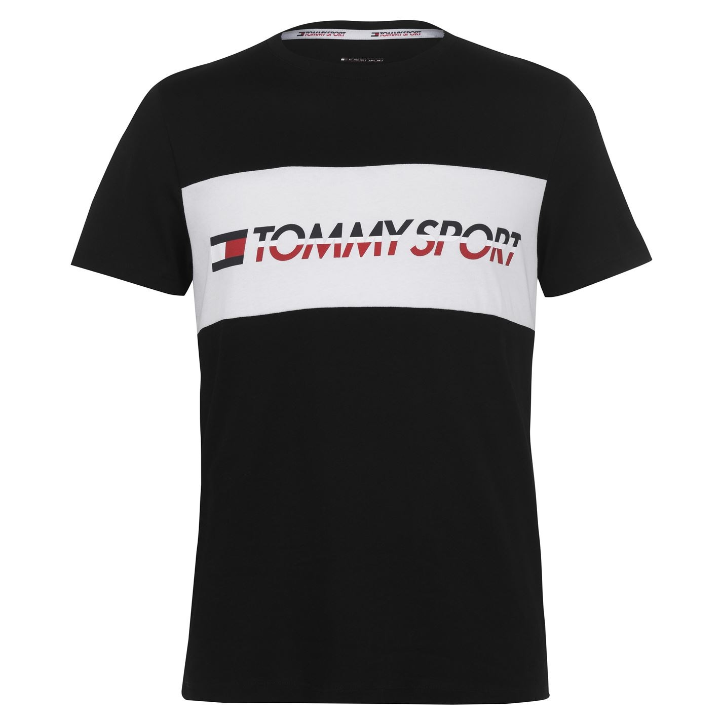 Tricou cu imprimeu Tommy Sport Basic pvh negru