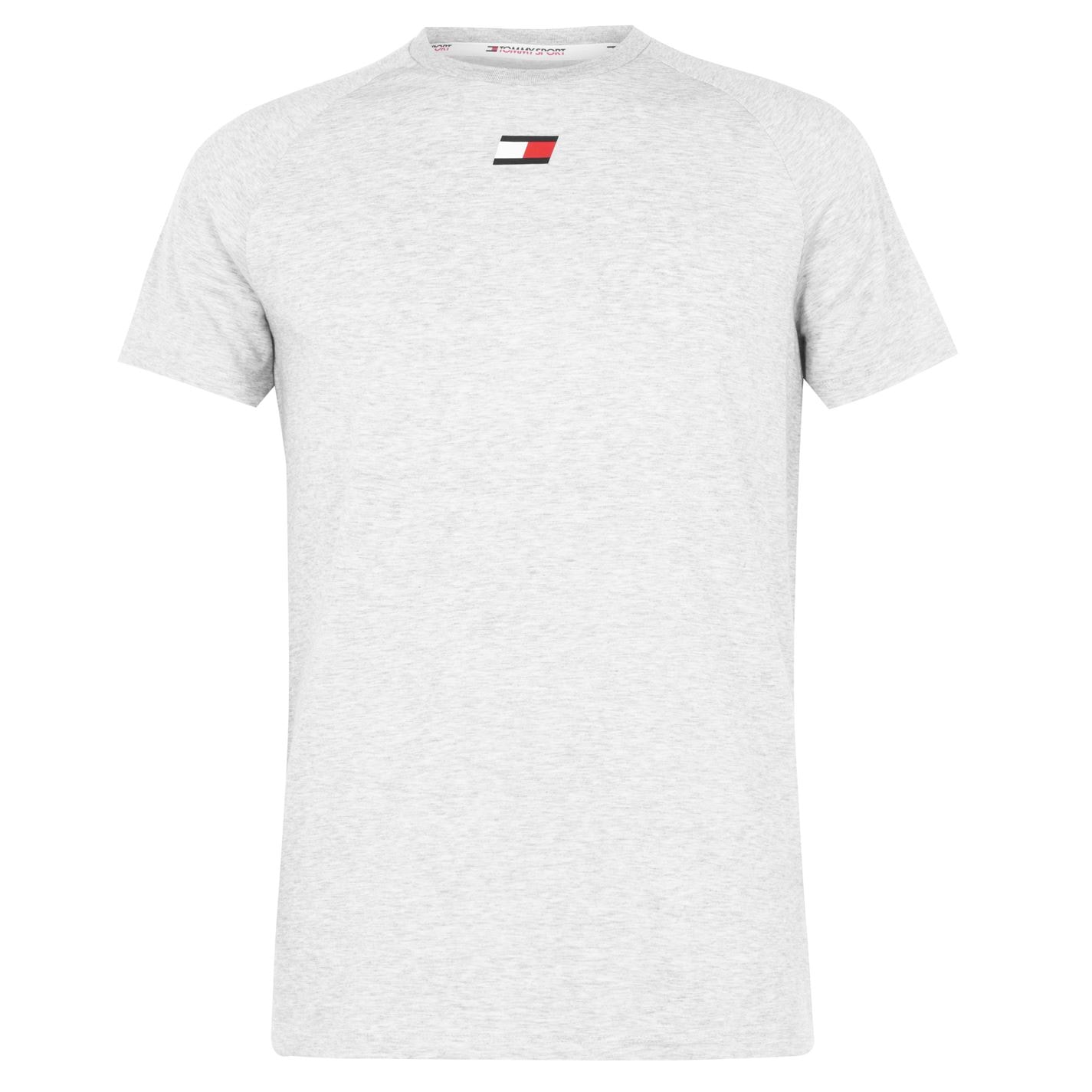 Tricou cu imprimeu Tommy Sport Tommy Chest p6s gri hether