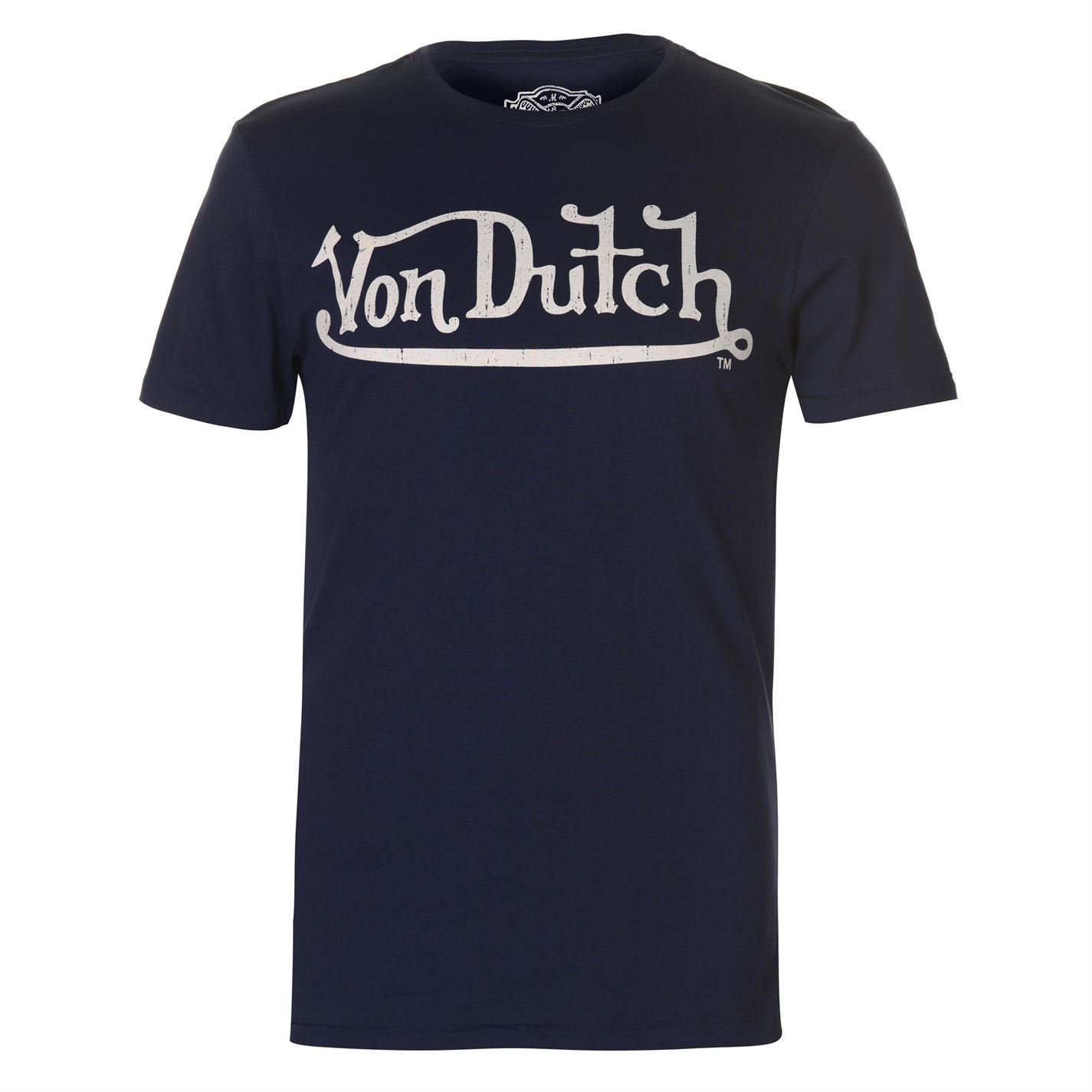 Tricou cu imprimeu Von Dutch bleumarin alb