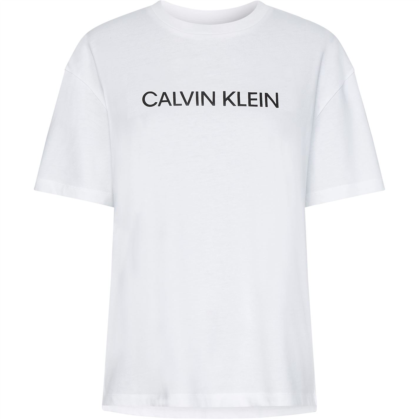 Tricou cu imprimeu Calvin Klein Performance Essential BF bright alb