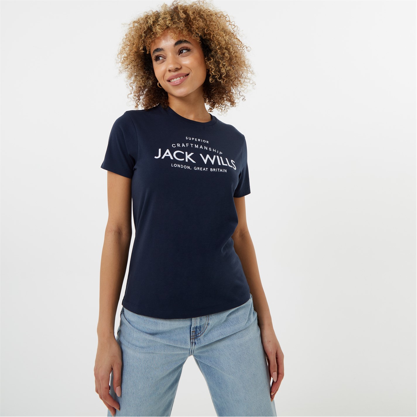 Tricou Boyfriend cu Logo Jack Wills Forstal bleumarin