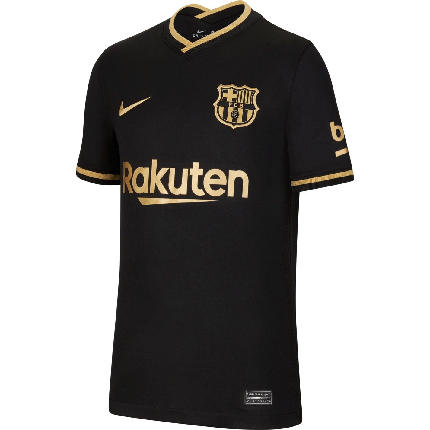 Tricou Deplasare Nike FC Barcelona 2020 2021 Juniors negru auriu