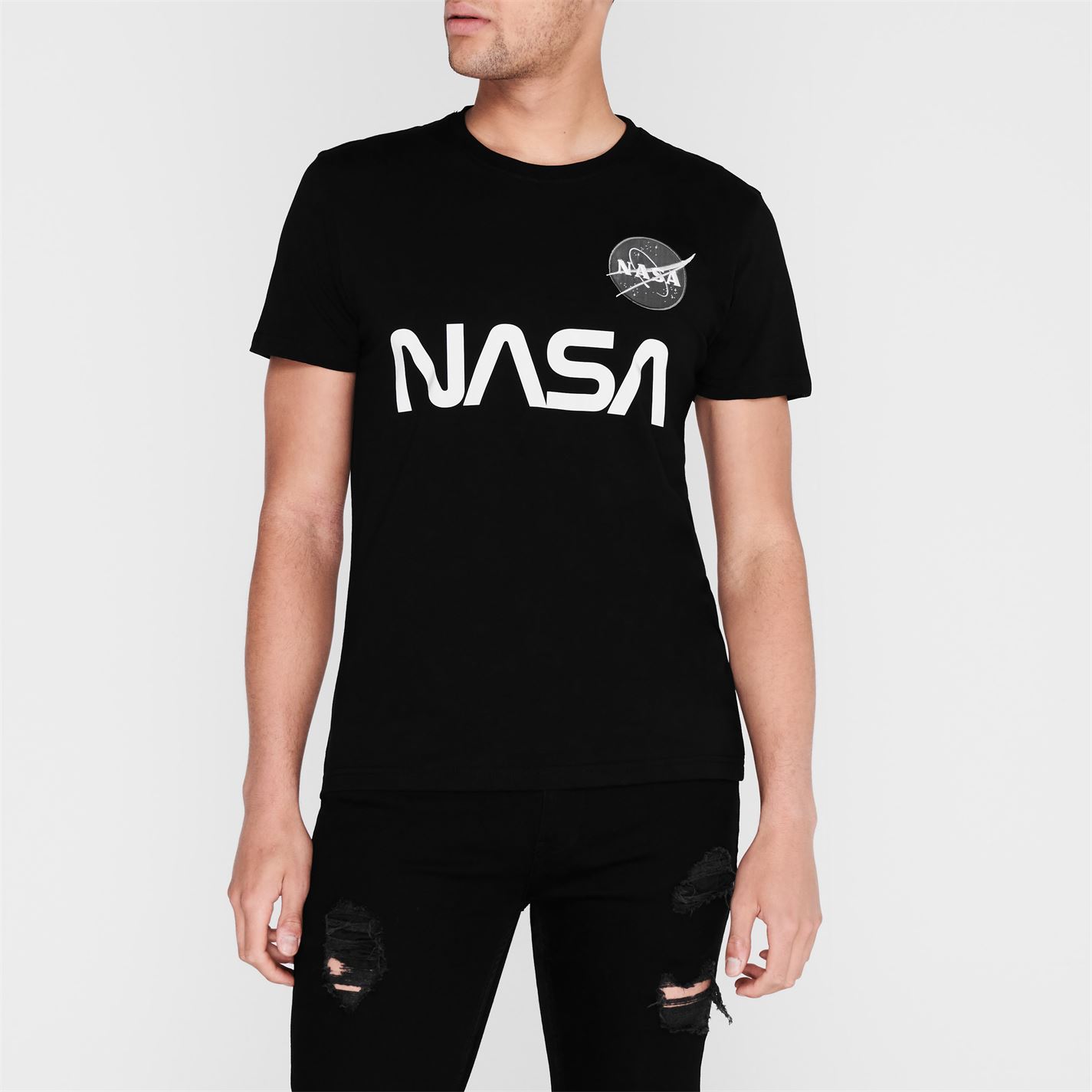Tricou Alpha Industries NASA Reflective negru