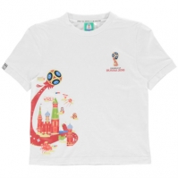 Tricou FIFA Cupa Mondiala 2018 Rusia imprimeu Graphic pentru copii alb
