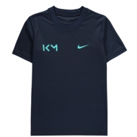 Tricou fotbal Nike Kylian Mbappe pentru copii bleumarin verde
