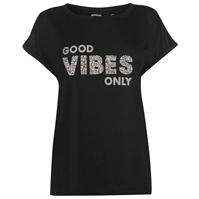 Tricou Golddigga Slogan pentru Femei negru