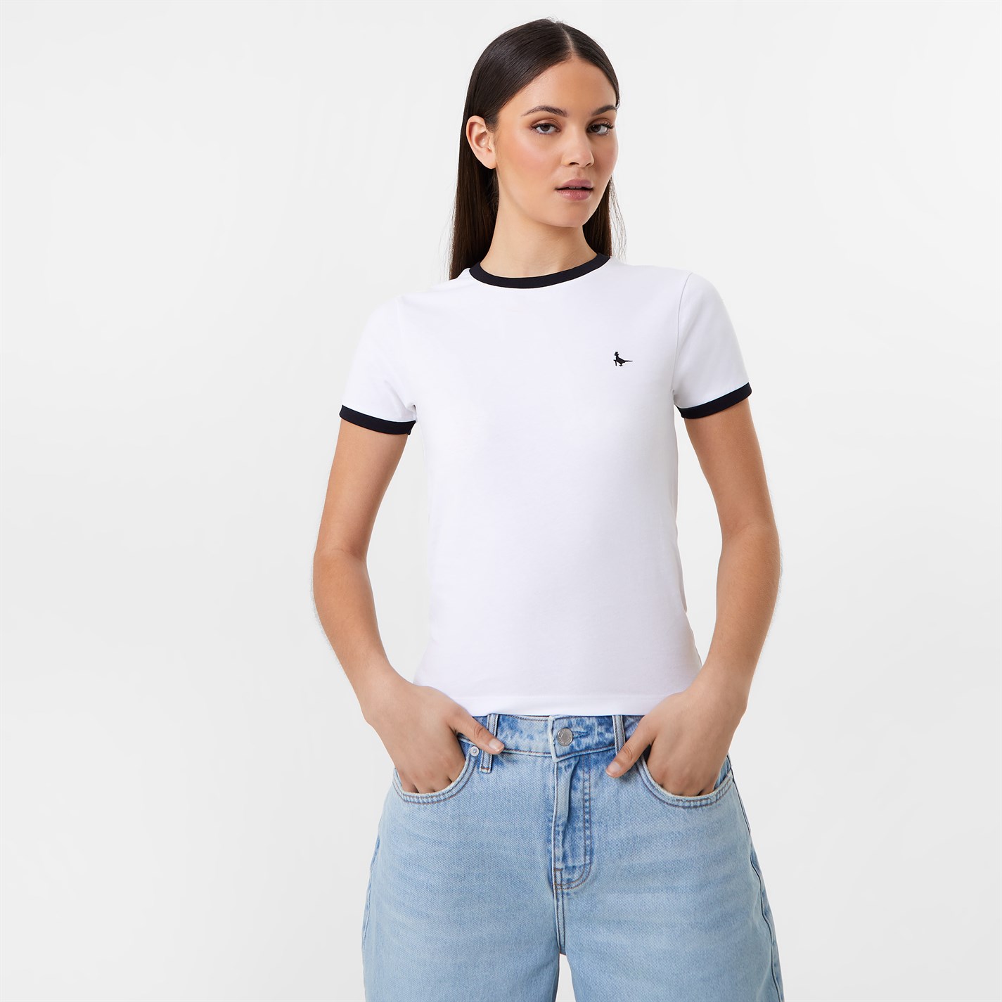 Tricou Jack Wills Trinkey Ringer alb