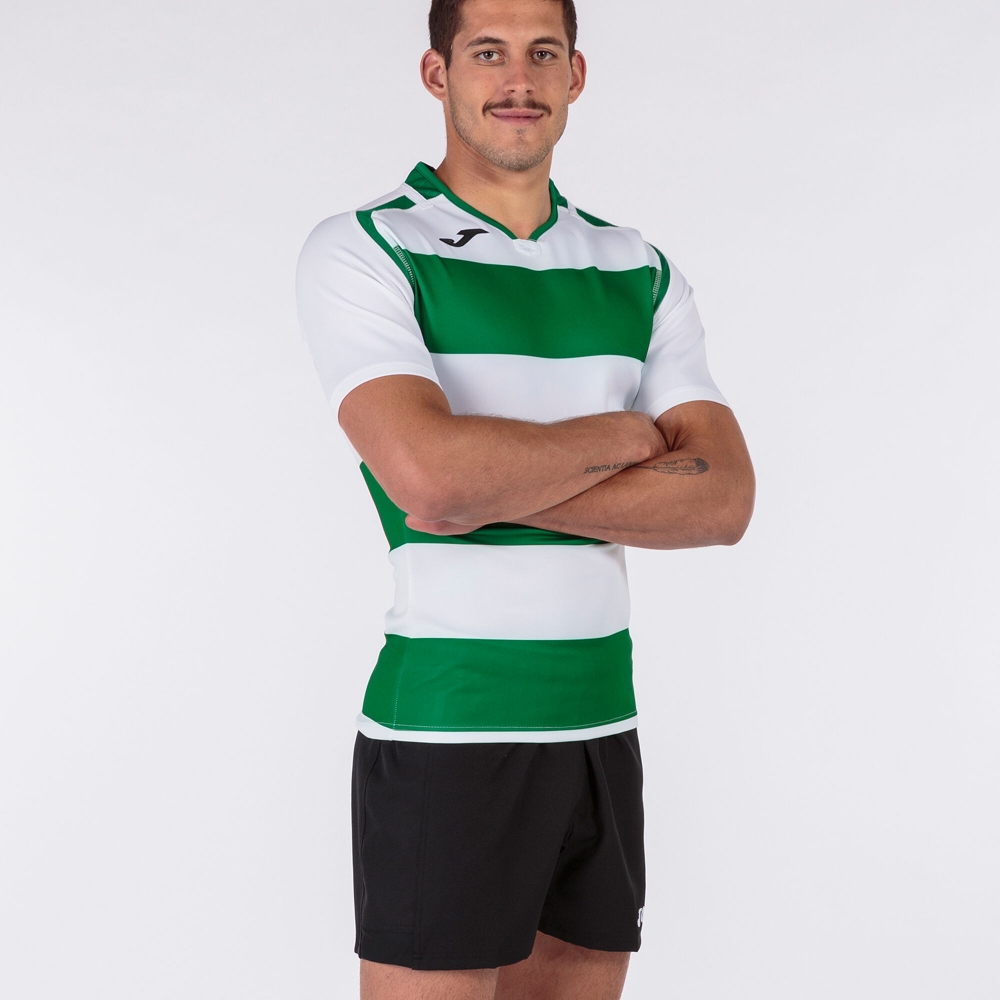 Tricou Rugby Joma verde-alb cu maneca scurta