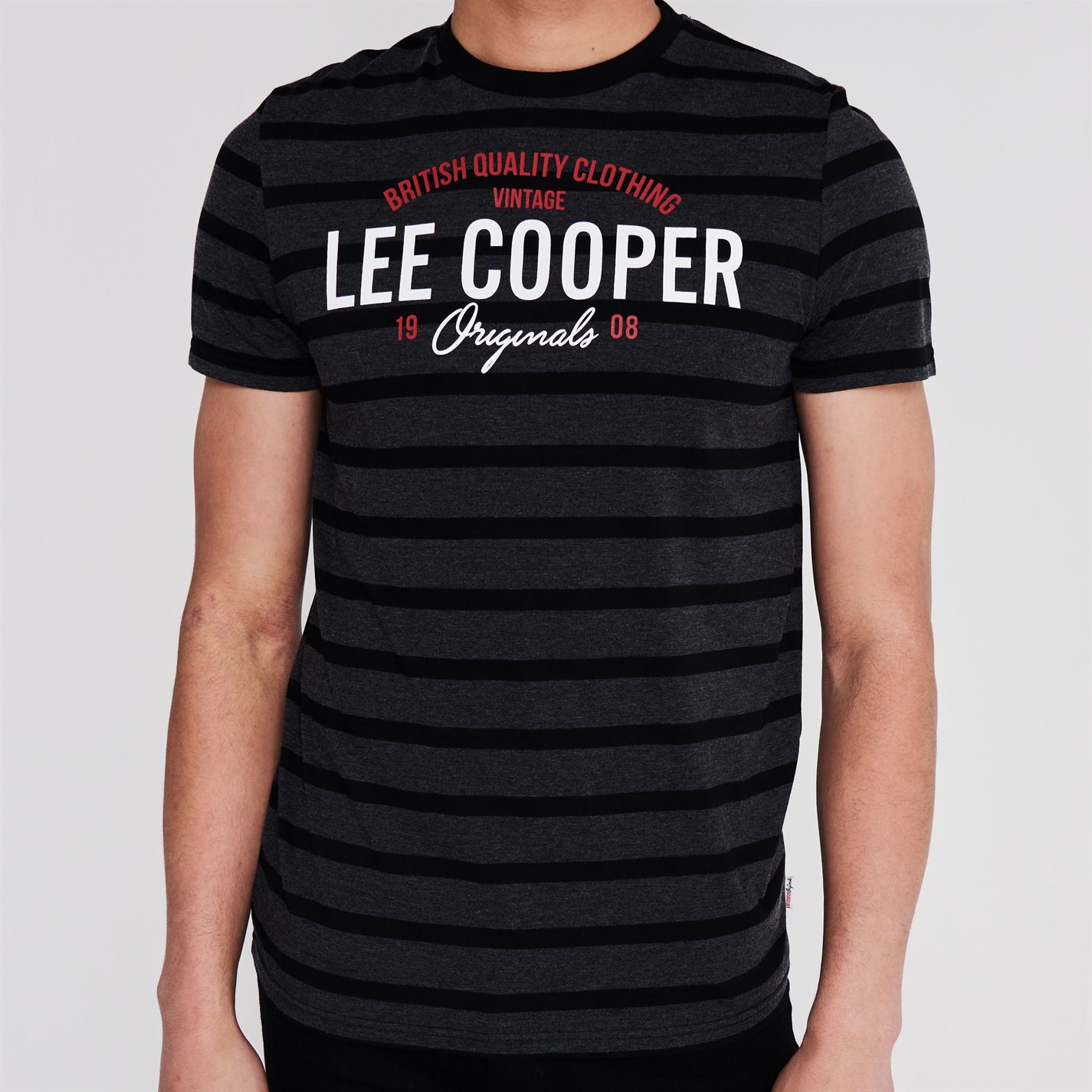 Tricou cu imprimeu Lee Cooper cu dungi pentru Barbati negru