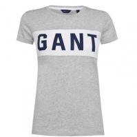 Tricouri sport Tricou cu logo Gant Summer - gri