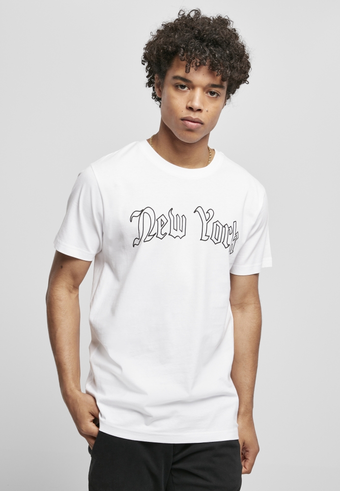 Tricou New York Wording alb Mister Tee