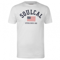 Tricou SoulCal USA pentru Barbati alb