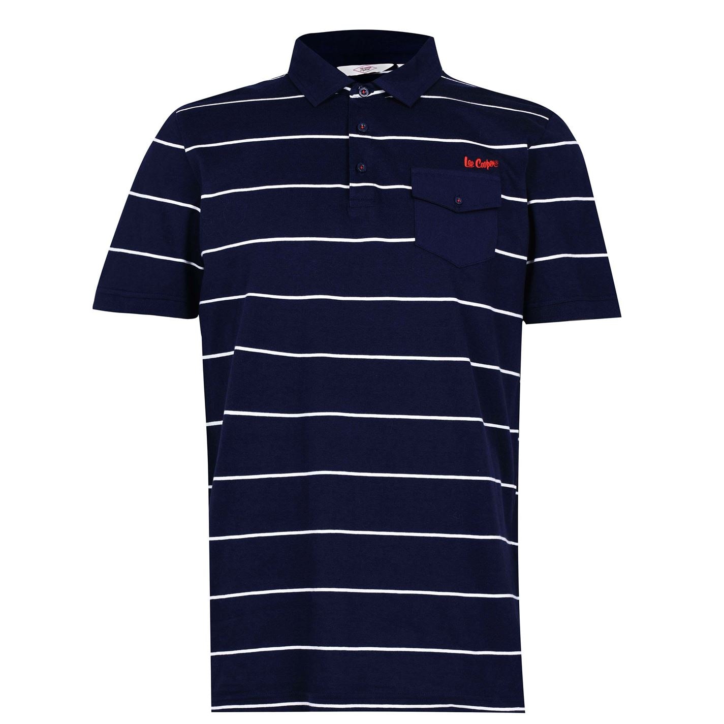 Tricouri polo cu dungi Lee Cooper pentru Barbati bleumarin alb