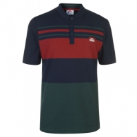 Tricouri polo cu dungi Lonsdale Yarn Dye Shirt pentru Barbati bleumarin visiniu verde