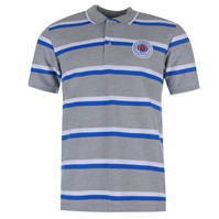 Tricouri polo cu dungi Rangers FC pentru Barbati gri alb albastru roial