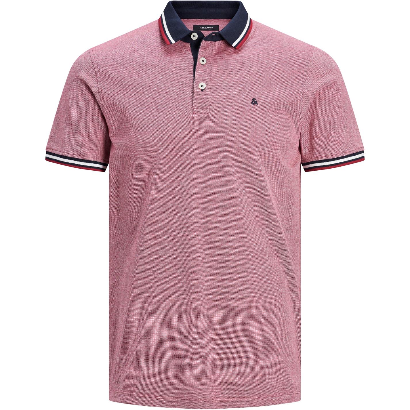 Tricouri Polo cu Maneca Scurta Jack and Jones Paulos Tipped Pique rio rosu