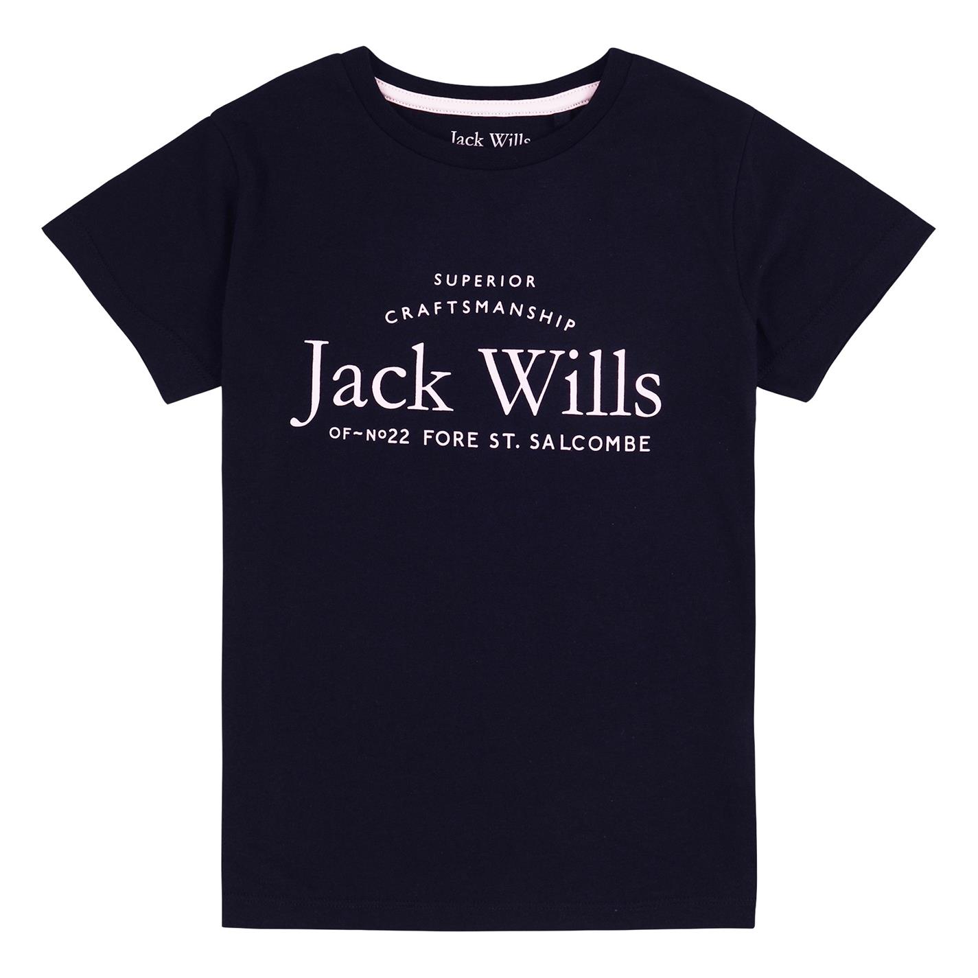 Tricouri sport Tricou cu logo Jack Wills Forstal Script - pentru fete pentru Copii bleumarin