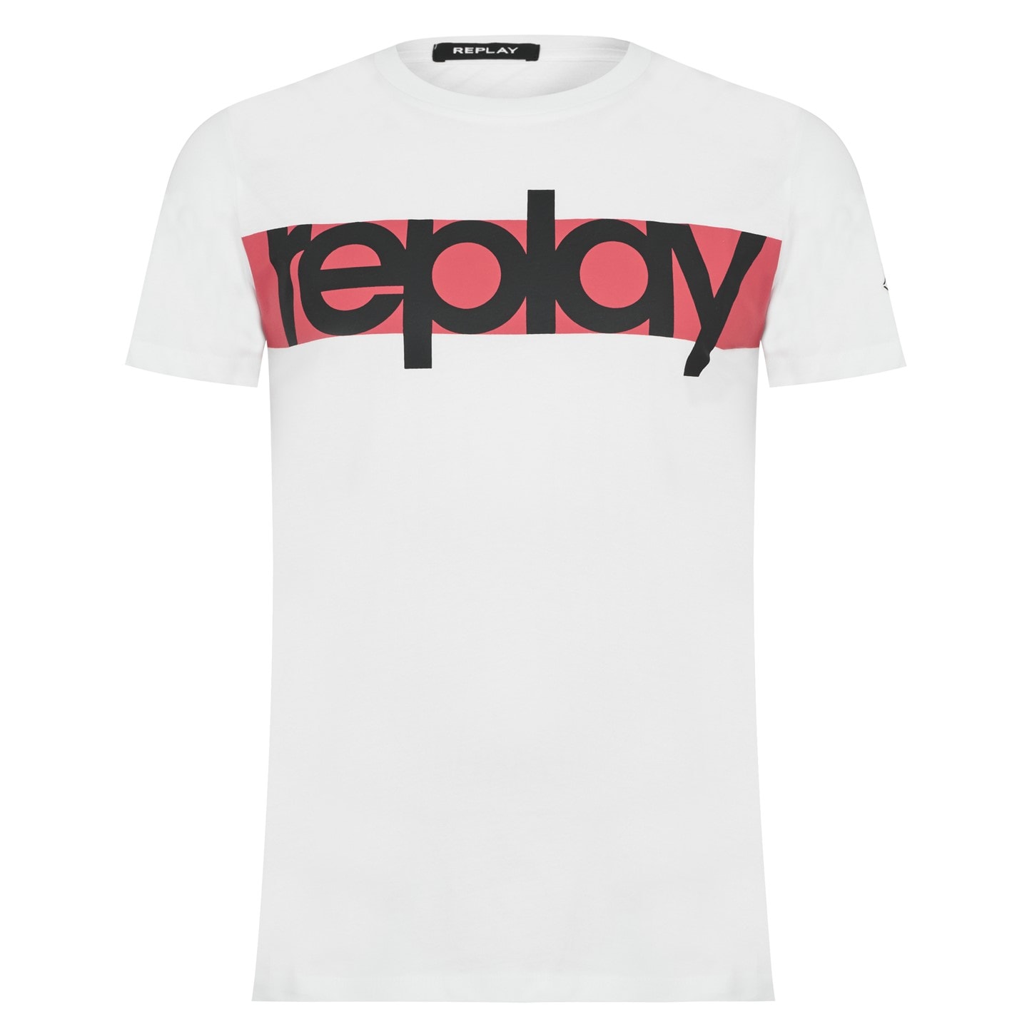 Tricou cu logo Replay Block -shirt alb