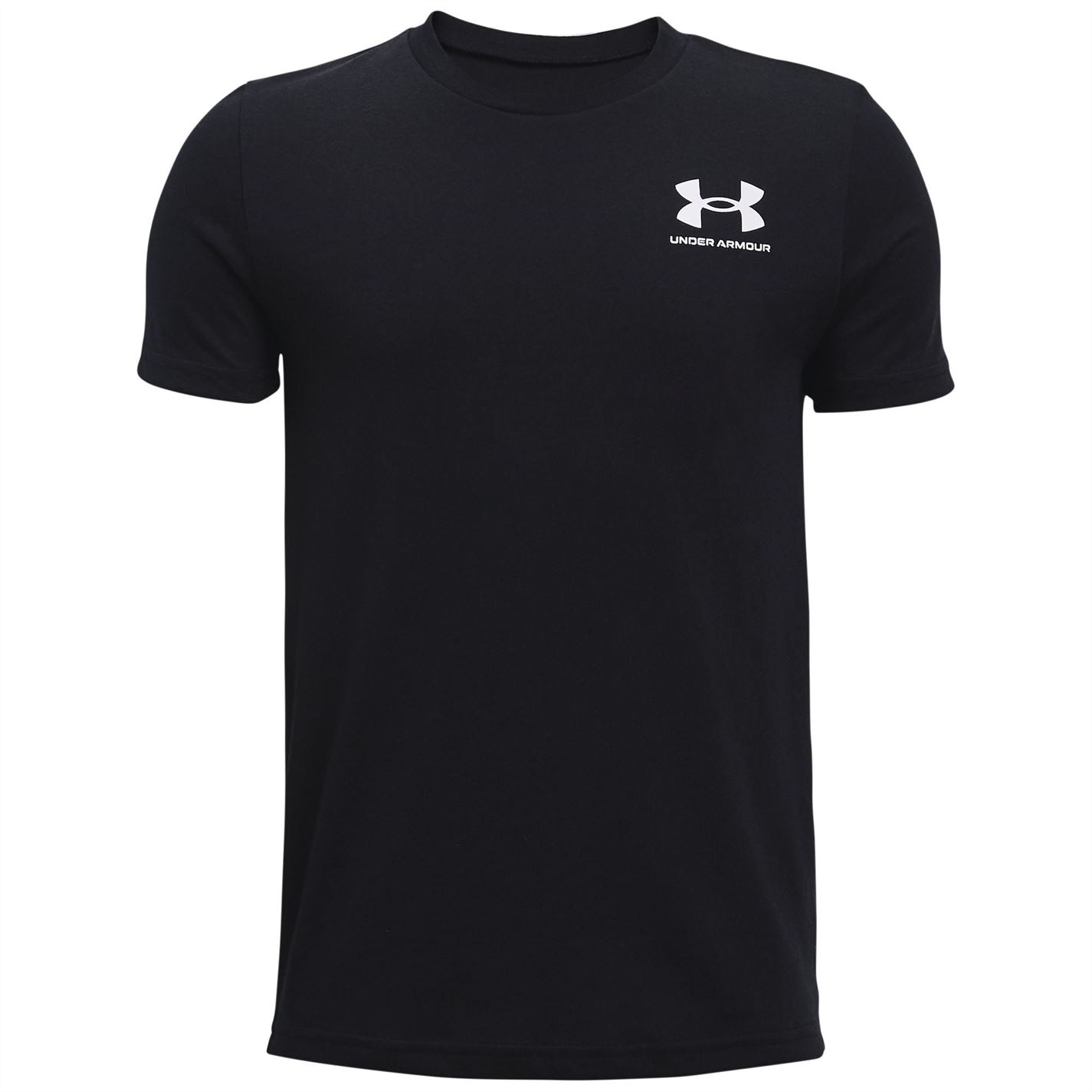 Tricou Under Armour bumbac maneca scurta pentru baietei negru medium deschis